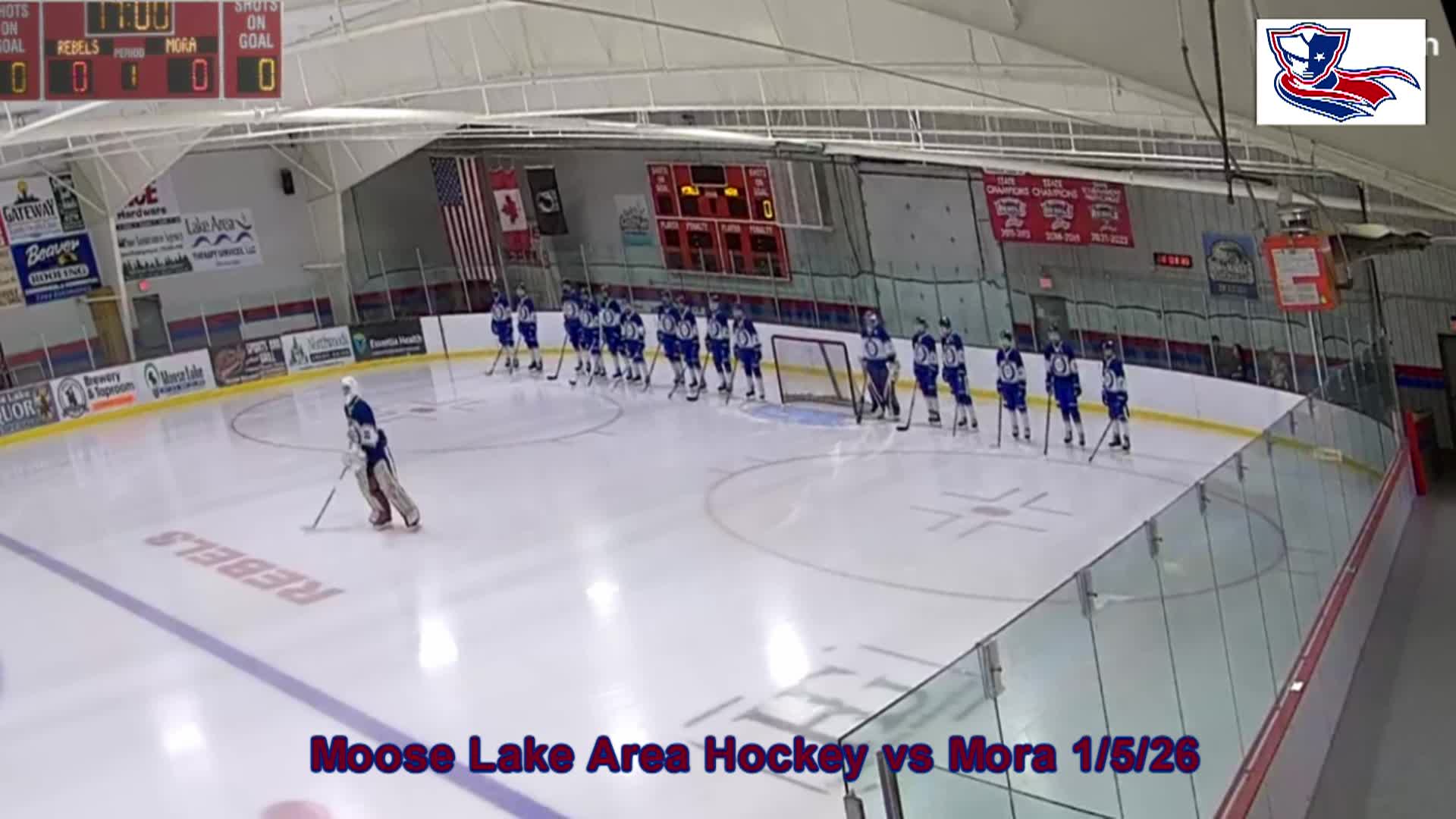 Moose Lake Area Rebels Boys Hockey vs Mora 1-5-26